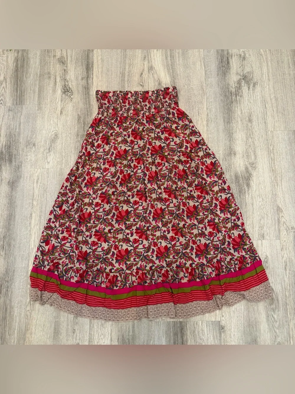 BTFBM Boho Floral High Low Maxi Skirt Size Small 100% Viscose - Picture 3 of 3